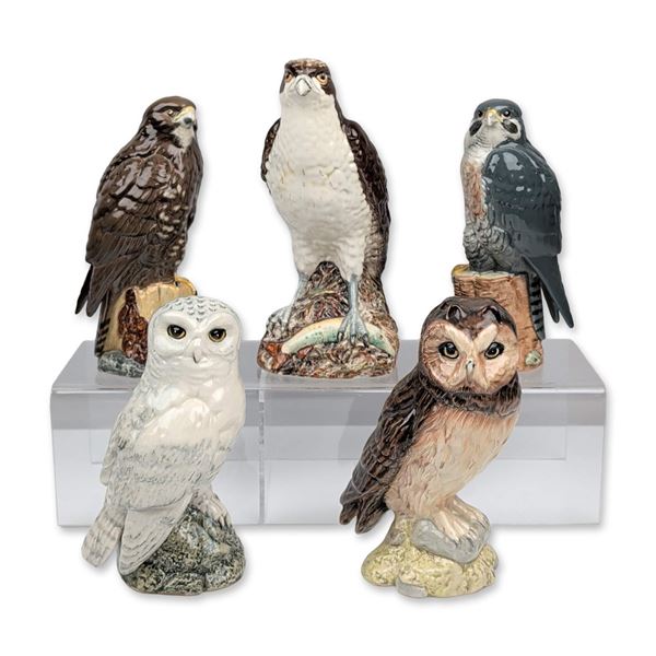 5pc Royal Doulton Whyte & Mackay Bird Decanter Collection