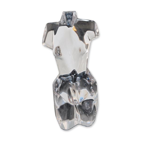 Daum France Crystal Torso Sculpture, Signed