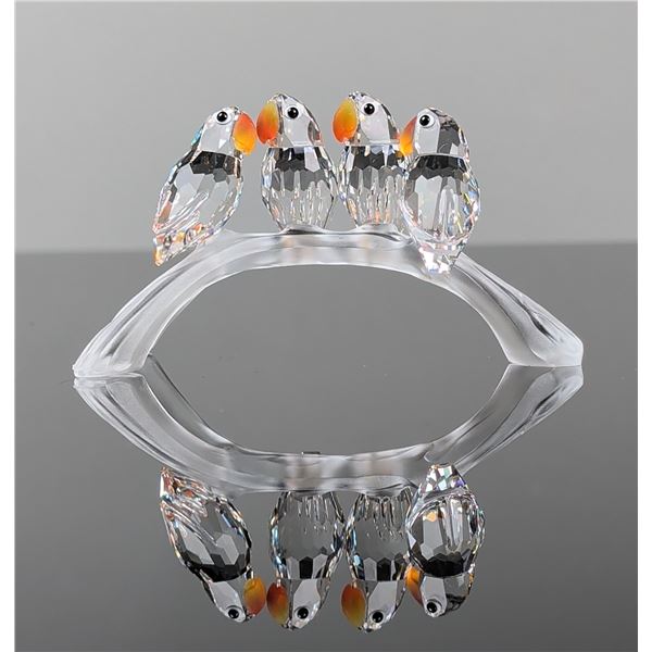 Swarovski Crystal Figurine, Baby Lovebirds