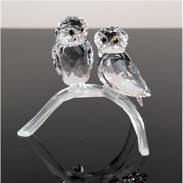 Swarovski Crystal Owls on Branch