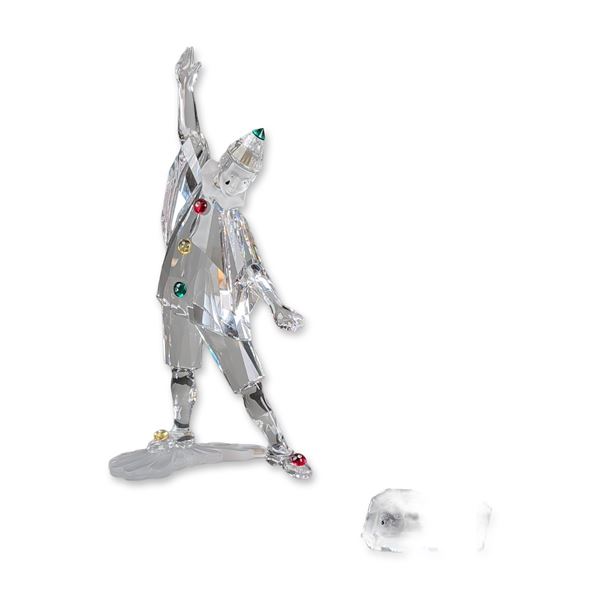 Swarovski Crystal SCS 1999 Annual Edition Figurine, Plaque and Base, Pierrot