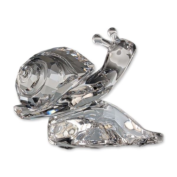 Swarovski Crystal Snail on Leaf Figurine with Box