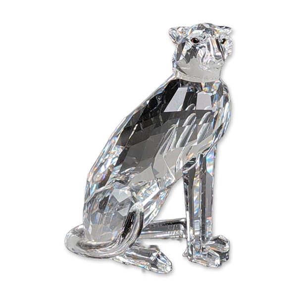 Swarovski Silver Crystal Figurine, Cheetah Var.1 Low Tail