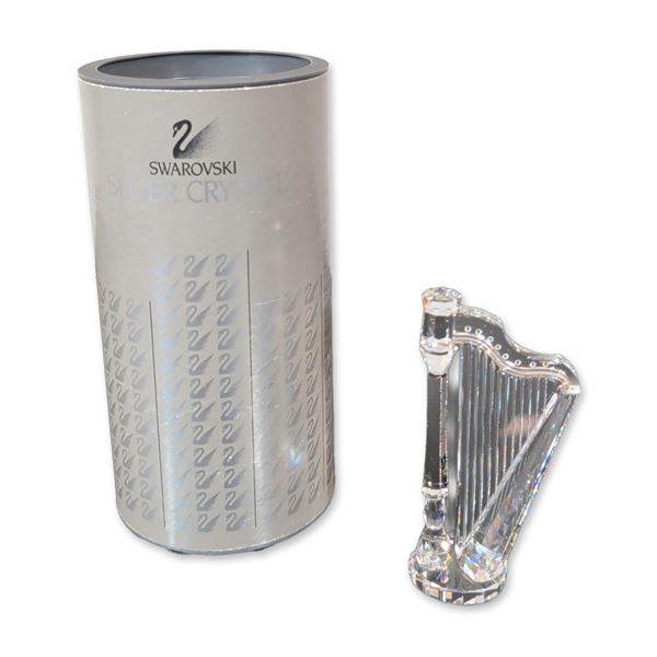 Swarovski Silver Crystal Harp Figurine