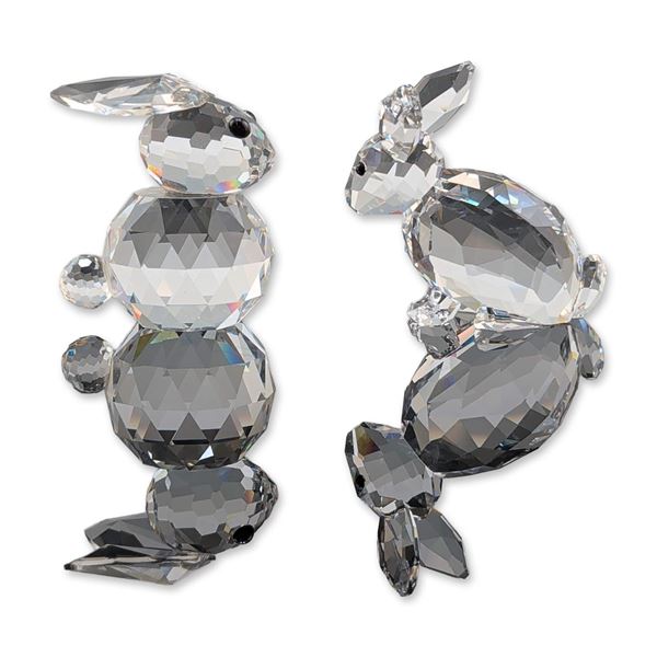 Collection of Two Swarovski Crystal Rabbit Figurines
