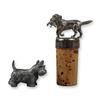 Image 1 : 2pc Figural Dog Bottle Stopper and Rawcliffe Pewter Miniature Figurine by P. Davis