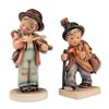 Image 1 : 2pc Goebel Hummel Porcelain Figurines, Little Fiddler and Little Cellist