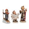 Image 1 : 3pc Goebel Hummel Porcelain Figurines, Candlelight Christmas, Skier & Latest News