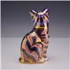 Image 2 : Royal Crown Derby English Bone China Paperweight, Imari Palette Seated Cat