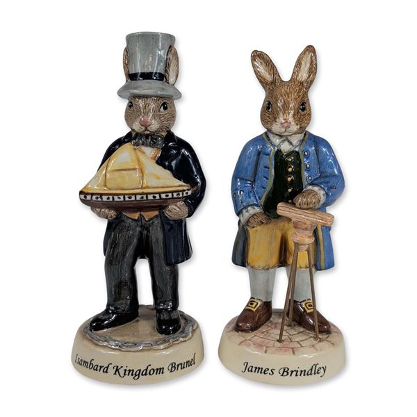 2pc Royal Doulton Bunnykins Inventors Collection Figurines