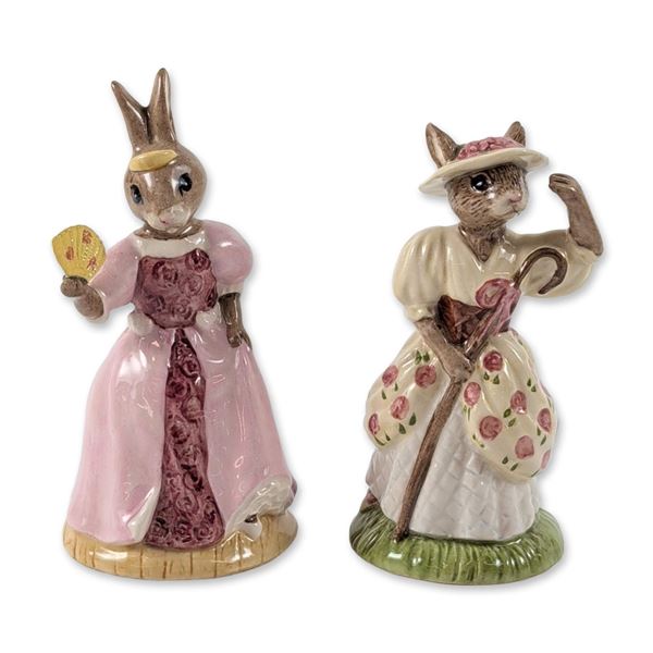 2pc Royal Doulton Bunnykins Porcelain Figurines