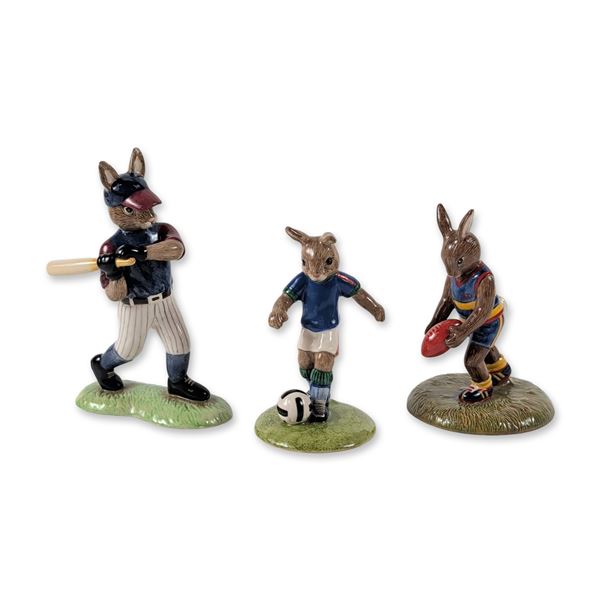 3pc Royal Doulton Bunnykins Sports Figurines