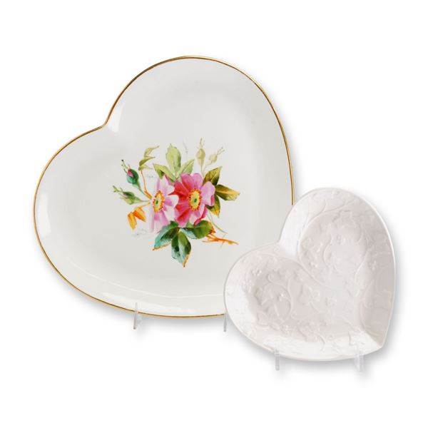 2pc Wedgwood Heart Shaped Ceramic Plates
