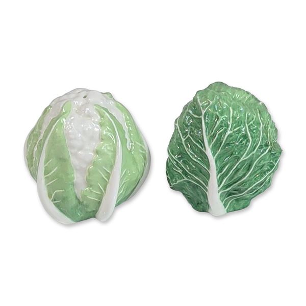 2pc Wedgwood Ceramic Cabbage and Cauliflower Shakers