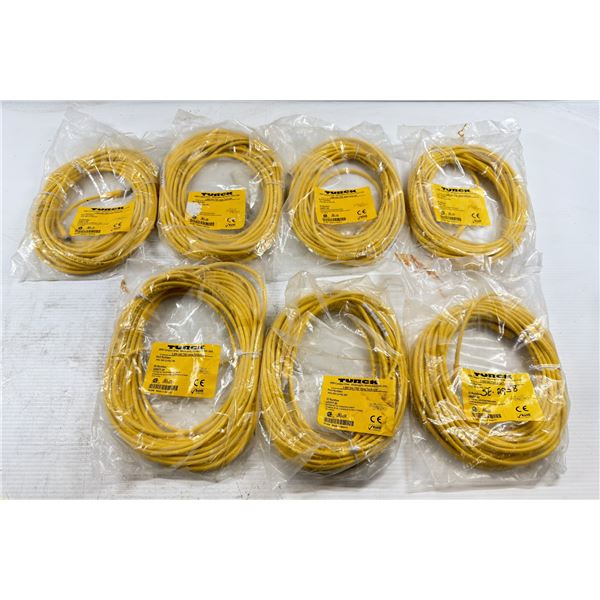 Lot of (7) Turck #PKG 3M-12-PSG 3M / #U0977-30 Cables