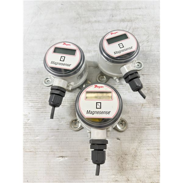 Lot of (3) Dwyer Magnesense #MS-111-LCD & #MS-021-LCD