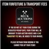 Image 1 : Item Forfeiture & Transport Delivery Fees & Conditions