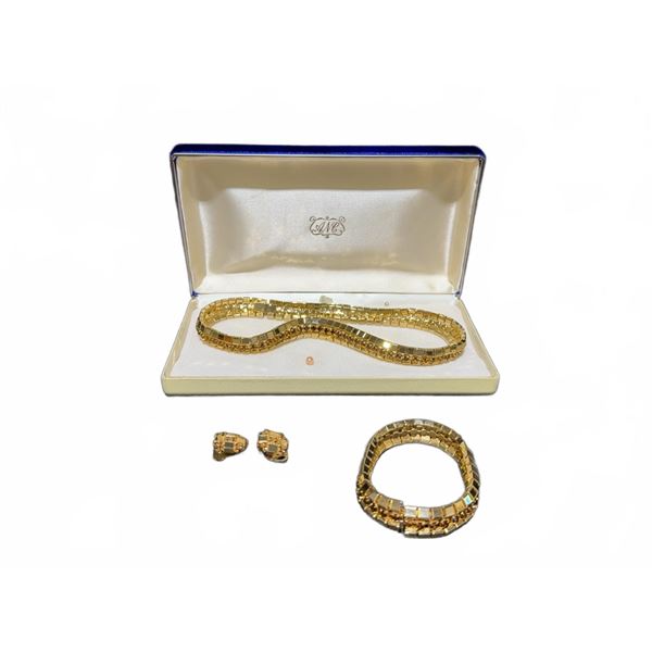 A.N.C. Gold-Tone Jewellery Set With Bracelet, Earrings and Necklace