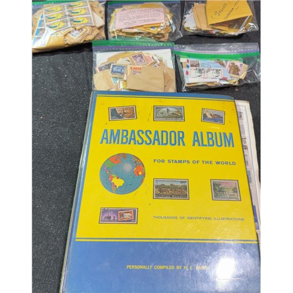 Ambassador Album With World Stamps Collection and Loose Stamps