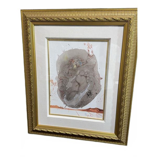 Salvador Dalí Faciamus Hominem Signed Print, Framed, 26x31 inches