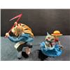 Image 1 : Chainsaw Man Power Figure and One Piece Luffy Figure Set