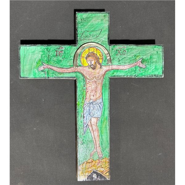 Handmade Painted Wooden Crucifix