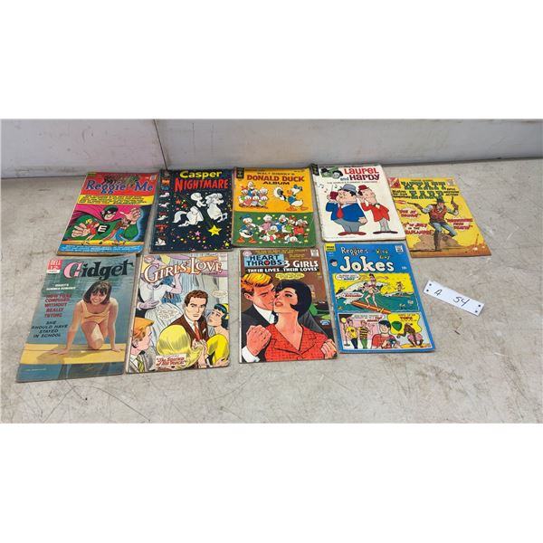 Vintage 1960s Comic Books, Reggie and Me, Casper, Donald Duck, Gidget, Laurel and Hardy