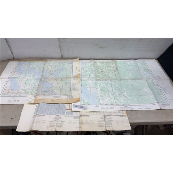 Canadian NTS Topographic Maps of Dauphin, Ashern and Eriksdale Manitoba, Approximately 50 Years Old