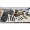 Image 1 : HO Scale Model Train Lot with Locomotives, Freight and Passenger Cars, Track, Building