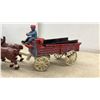 Image 2 : Cast Iron Real Nice 6-Horse Wagon With Original Driver, Circa 1910s-1930s