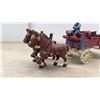 Image 3 : Cast Iron Real Nice 6-Horse Wagon With Original Driver, Circa 1910s-1930s