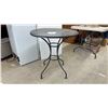 Image 1 : Round Black Metal Bistro Patio Table, 29 × 28”