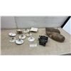 Image 1 : 2 Vintage Headless Wood Duck Decoy Bodies, Porcelain and Plastic Light Fixtures, Circuit Breakers