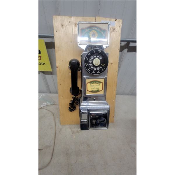 Vintage Automatic Electric Type 86 Manitoba Telephone System Rotary Dial Pay Phone, Early 1950s