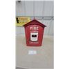 Image 1 : Gamewell Fire Alarm Box, "For Fire" and "Pull Down Hook" Labels, Red Metal Casing