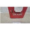 Image 4 : Gamewell Fire Alarm Box, "For Fire" and "Pull Down Hook" Labels, Red Metal Casing