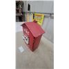 Image 5 : Gamewell Fire Alarm Box, "For Fire" and "Pull Down Hook" Labels, Red Metal Casing
