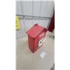 Image 6 : Gamewell Fire Alarm Box, "For Fire" and "Pull Down Hook" Labels, Red Metal Casing