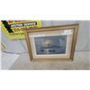 Image 1 : Framed Print of Boats at Sunset, Signed, with Gold-Tone Frame and Matting 16”×21”