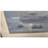 Image 2 : Framed Print of Boats at Sunset, Signed, with Gold-Tone Frame and Matting 16”×21”
