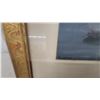 Image 3 : Framed Print of Boats at Sunset, Signed, with Gold-Tone Frame and Matting 16”×21”