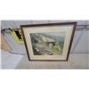 Image 1 : Framed "Canadian Pacific" Train Print, 22”×26” Vintage