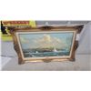 Image 1 : Framed Oil on Canvas Coastal Scene with Lighthouse, Signed