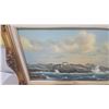 Image 2 : Framed Oil on Canvas Coastal Scene with Lighthouse, Signed