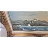 Image 3 : Framed Oil on Canvas Coastal Scene with Lighthouse, Signed