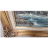 Image 5 : Framed Oil on Canvas Coastal Scene with Lighthouse, Signed