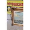 Image 6 : Framed Oil on Canvas Coastal Scene with Lighthouse, Signed