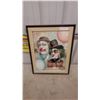 Image 1 : W. Monnet Clown Painting with Frame and Two Balloons, 20”×24”
