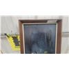 Image 2 : W. Carlson Abstract Cityscape Painting in Wood Frame, 13.6”×25.6”