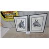 Image 1 : Two Framed Horse Head Prints, "Forward Pass" and "S.J. wallner 12”×15”